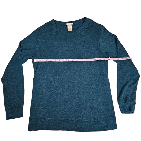 Matty M Gorgeous Blue Green Sweatshirt With Zipper Accents, Size Small - Picture 7 of 9